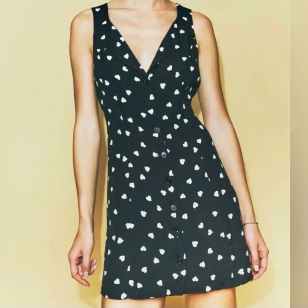 Reformation Rilynn Heart Mini Sleeveless Dress